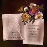 Papier Rose Budget Gold Champagne 40e Anniversaire Invita<br><div class="desc">Rose Budget Parties scintillant d'or Métallic Champagne Toast 40e Anniversaire Invitation... Sur un arrière - plan de feuille d'or rose aux bordures de parties scintillant rose vif, des lunettes de champagne en diamant grillent le 40e anniversaire d'un ami ou d'un membre de la famille avec les mots "Voici 40 ans...</div>