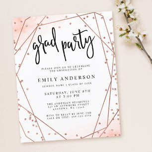 Papier Rose Budget Gold Faux Parties scintillant Graduati
