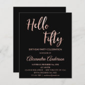 Papier Rose Budget Gold Foil coloré Bonjour 50 Cinquantiè (Devant / Derrière)