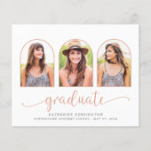 Papier Rose Budget Gold Marble Arch 3 Photo Graduation (Devant)