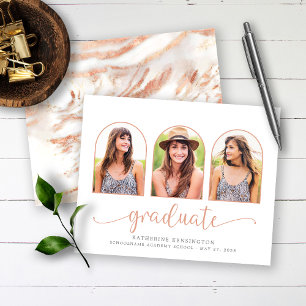 Papier Rose Budget Gold Marble Arch 3 Photo Graduation