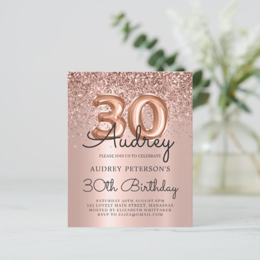 Papier Rose Budget Gold Parties scintillant Balloon 30e a (Debout devant)