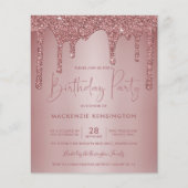 Papier ROSE BUDGET Gold Sparkle Parties scintillant Drit (Devant)