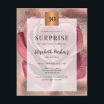 Papier Rose budget or 30e anniversaire invitation<br><div class="desc">Elégante rose rose et doré rose parties scintillant de glam moderne typographie script girly romantique chic femme BUDGET invitation anniversaire. Convient pour le Sweet sixteen / tout anniversaire de jalon d'âge : 21ème, 30ème, 40ème, 50ème, 60ème, 70ème, 75ème, 80ème, 90ème, 100ème. VEUILLEZ LIRE CECI AVANT D'ACHETER ! Il s'agit d'une...</div>