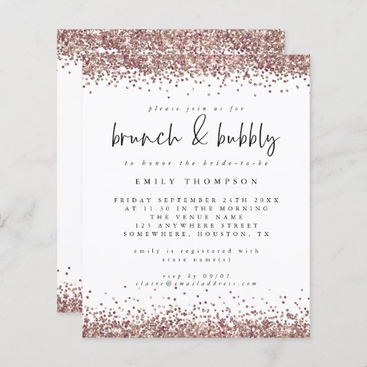 Papier Rose budget Parties scintillant Brunch Fête des ma (Devant / Derrière)