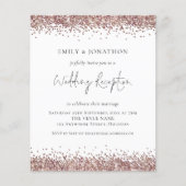 Papier ROSE BUDGET Parties scintillant d'or Invitation de (Devant)