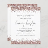 Papier ROSE BUDGET Parties scintillant d'or Invitation de (Devant / Derrière)