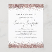 Papier ROSE BUDGET Parties scintillant d'or Invitation de (Devant)