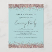Papier ROSE BUDGET Parties scintillant d'or Turquoise soi (Devant)