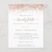 Papier Rose Budget Parties scintillant Fille 21e Fête Inv (Devant)