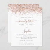 Papier Rose Budget Parties scintillant Gold Girly 21e Inv (Devant / Derrière)
