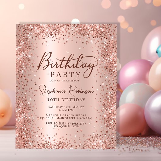 Papier Rose Budget Parties scintillant or 10e anniversair