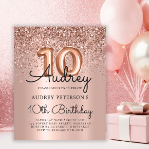 Papier Rose Budget Parties scintillant or 10e anniversair