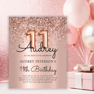 Papier Rose Budget Parties scintillant or 11e anniversair