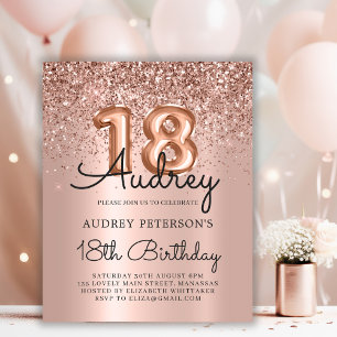 Papier Rose Budget Parties scintillant or 18e anniversair