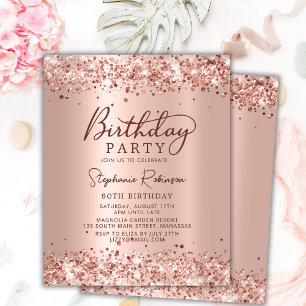 Papier Rose Budget Parties scintillant or 80e anniversair