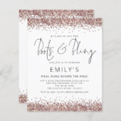 Papier ROSE BUDGET Parties scintillant or  Bachelorette I (Devant / Derrière)