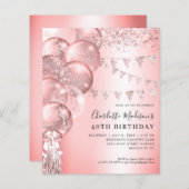 Papier Rose Budget Parties scintillant Or Ballons N'impor (Devant / Derrière)