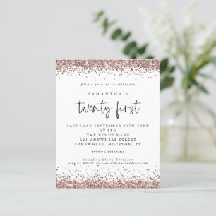 Papier Rose budget Parties scintillant or blanc Invitatio