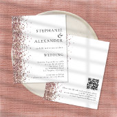 Papier Rose budget Parties scintillant or blanc QR mariag