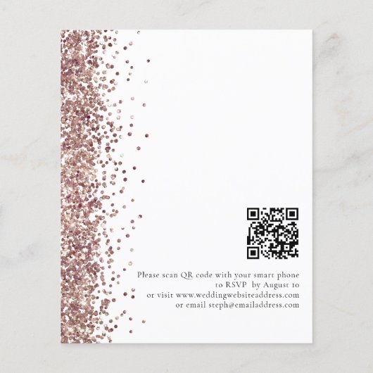 Papier Rose budget Parties scintillant or blanc QR mariag (Dos)