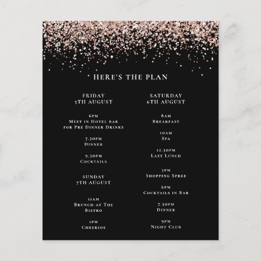 Papier Rose Budget Parties scintillant Or Hen Party Itiné (Dos)