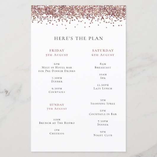 Papier Rose Budget Parties scintillant or Hen Party Weeke (Dos)