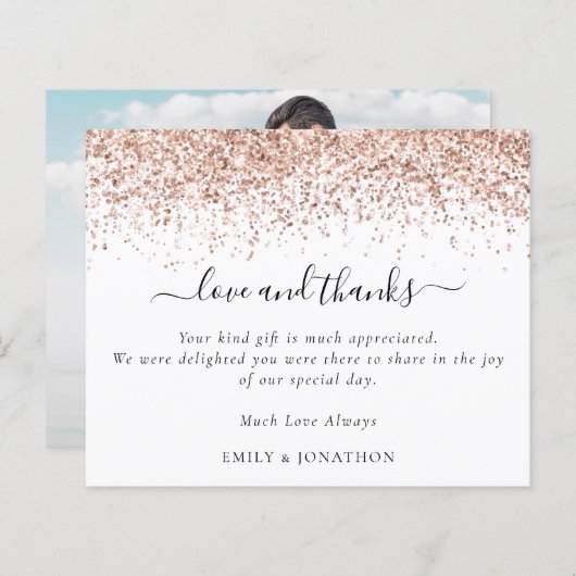 Papier Rose Budget Parties scintillant or Mariage photo M (Devant / Derrière)