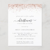 Papier Rose Budget Parties scintillant or Noël Invitation (Devant)