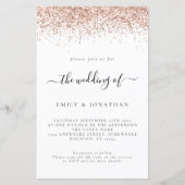 Papier Rose Budget Parties scintillant or QR Code Mariage (Devant)