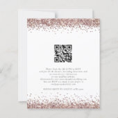 Papier Rose Budget Parties scintillant or QR Code Mariage (Dos)