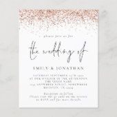 Papier Rose Budget Parties scintillant or QR Code Mariage (Devant)