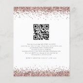 Papier Rose Budget Parties scintillant or QR Code Mariage (Dos)