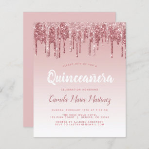 Papier Rose Budget Parties scintillant or Quinceanera Cél