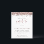 Papier Rose Budget Parties scintillant or Sweet 16 Invita<br><div class="desc">Budget Rose Gold Parties scintillant Sweet 16 Invitation. Un prix économique PETIT 4, 5 po x 5, 6 po alternatif. Disponible dans un STOCK CARTE SEMI GLOSS 110 lb qui est l'option par défaut (recommandé pour les invitations), OU un STOCK PAPIER THINNER SATIN FINISH 80 lb (idéal pour les boîtiers)....</div>