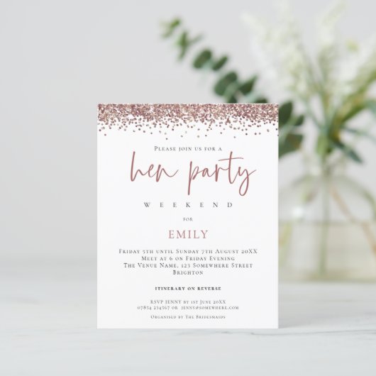 Papier Rose Budget Parties scintillant or Week-end Hen In (Debout devant)