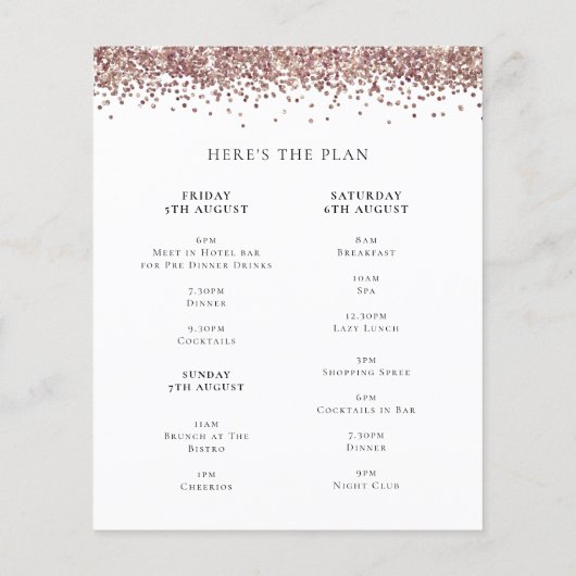Papier Rose Budget Parties scintillant or Week-end Hen In (Dos)