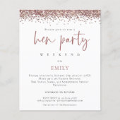 Papier Rose Budget Parties scintillant or Week-end Hen In (Devant)