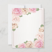 Papier Rose budgétaire Aquarelle Floral Baby shower Invit (Dos)