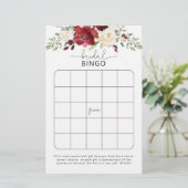 Papier Rose burgundy nuptiale jeu de bingo (Debout devant)