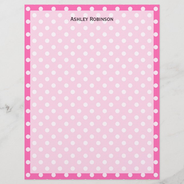 Papier Rose Chaud #2 et Points Blancs Motif (Devant)