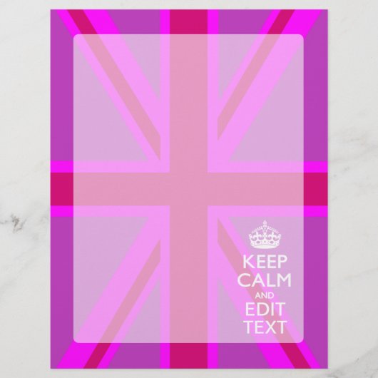 Papier Rose Chaud - Garder le calme Modifier le texte Uni (Devant)