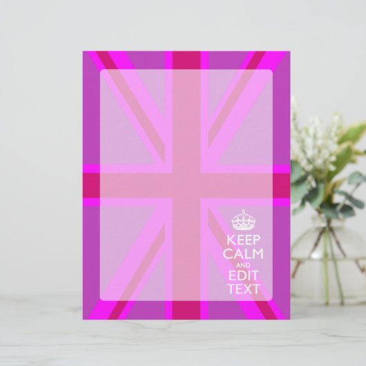 Papier Rose Chaud - Garder le calme Modifier le texte Uni (Debout devant)