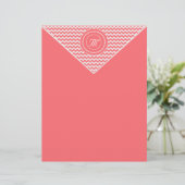 Papier Rose Chevron Monogrammé (Debout devant)