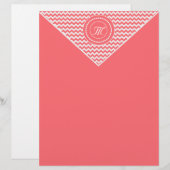 Papier Rose Chevron Monogrammé (Devant / Derrière)