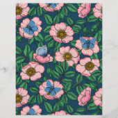 Papier Rose de chien et papillons (Dos)
