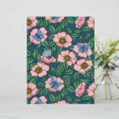 Papier Rose de chien et papillons (Debout devant)