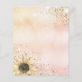 Papier Rose de douche nuptiale invitation tournesol or (Dos)