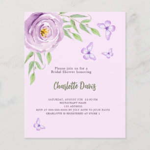 Papier Rose de papillons violet Douche nuptiale invitatio