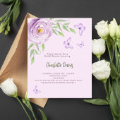 Papier Rose de papillons violet Douche nuptiale invitatio